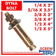 △✉◈1/4 , 5/16 , 3/8 , 1/2 Screw Depot Dyna Bolt or Expansion Bolt Tetanize