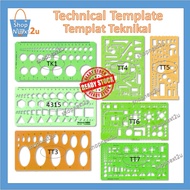Technical template TT1 | 4315 | TT3 | TT4 | TT5 | TT6 | TT7 Drawing template ruler geometry Templat 