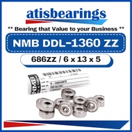 NMB 686 ZZ ( DDL-1360 ZZ )( 6 x 13 x 5 ) 100% ORIGINAL Miniature Deep Groove Ball Bearing 686ZZ ( 6 