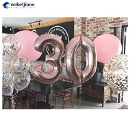 NOBELJIAOO 16 Inch Foil Birthday Balloons Number Balloon Happy Birthday Party Decoration Rose Gold F