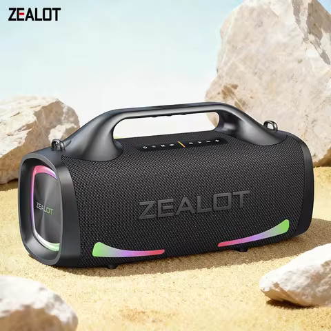 Zealot-S79 Speaker Party Portable Speaker with Bluetooth 5.2, Portable Handle, 24-Hour Playtime, for