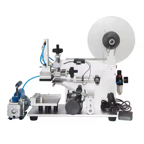 MT-60 Semi Automatic Square Bottle Labeler Flat Jars Labeling Sticker Machine Manual (L20-50mm & W20