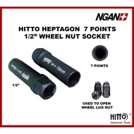 Hitto Heptagon 7 Point 1/2" Wheel Nut Socket Sport Rim 7 point for Wheel Nut Lug Nganplus