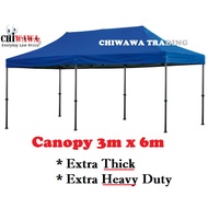 3m x 6m Extra THICKEN SOLID Foldable Canopy Tent Blue Grade A KHEMAH KANOPI