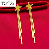 Bangkok emas 916/22k original earrings womens fortune star tassel wedding jewelry birthday gift 耳环