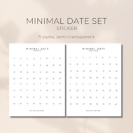 Minimal Date Set Sticker
