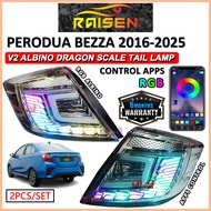 Perodua Bezza 2016-2025 (Albino / RGB) Dragon Scale Design Dynamic Tail Lamp With Signal Running
