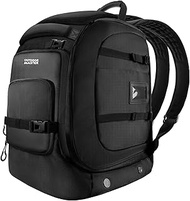 OutdoorMaster Ski Boot Bag, 65L Waterproof Ski Snowboard Boots Shoulder Pad Skiing Backpack for Helm