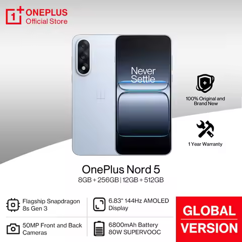 OnePlus Nord 5 Global Version Smartphone 50MP LYT-700 Camera 1.5K AMOLED Display Snapdragon 8s Gen 3