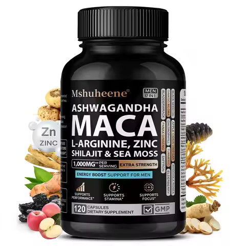 Enhancing Supplement Blend - L-Arginine + Maca + Ashwagandha, Stamina Muscle Growth, Vascular Functi