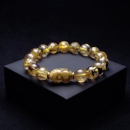 鈦晶母礦12.4mm 鈦晶貔貅19.8X12X12 mm 男手鏈 QBR-00083