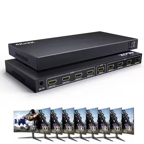 8 Port HDMI Splitter 1x8 4K 30Hz HDMI Video Splitter 1 In 8 Out HDMI Distributor Amplifier 8 HDMI Di