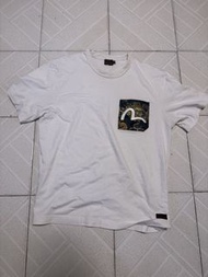 EVISU 白色口袋T恤