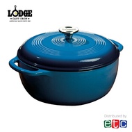 Lodge 6 Quart (5.58 litre) Blue Enameled Cast Iron Dutch Oven