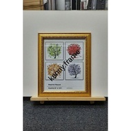 4R,5R,6R,8R,8x12,A4,10x12,11x14,12x16 Photo Frame Elegant Gold w. light brown Frame