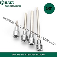 SATA 1/2" DR. BIT SOCKET, HEXAGON / SOCKET BOX HEX / ALLEN KEY BOX SET / 5MM 6MM 8MM 10MM