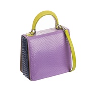 [SUVIMOL] Mini Square F - Limited Tricolor Glossy Lavender PYTHON กระเป๋าถือทรงเหลี่ยมหนังงู 3 สี (ม