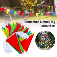 80 Meter Multicolor Fiesta Flag Nylon Pennant Banner Carnival Theme Birthday Party Decoration