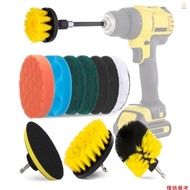 12PCS Multifunctional Drill Brush Cleaning Set with Scrubber Brush Scouring Pad Replacement for Cordless AVID POWER BOSCH Kitchen Car Bathroom