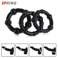 Enhance Happiness 3pcs Men Cock Ring Silicone Bead Delay Ejaculation Lasting Penis Rings Sex Toys For Couple Game
