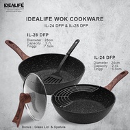 IDEALIFE - Deep Frypan Panci Penggorengan 24 cm & 28 cm