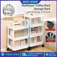 3/4/5 Tier Kitchen Organizer Storage Trolley with Wheels Handle Basket Trolley Rolling Utility Cart 