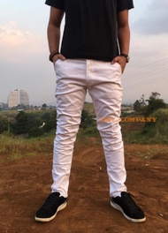 Celana Chino pria / Celana panjang Putih