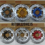 Disc ROTOR 8.1 HQ-35 Universal 220mm Hole 4 Round Motif DAYTONA CNC Floating Stainless Spiral Button