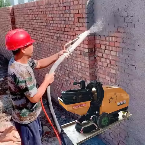Mortar Spray Machine Construction Site Cement Powder Wall Plaster Concrete diesel Plunger Spraying M
