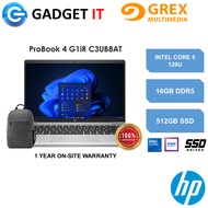 HP PROBOOK 4 G1iR C3UB8AT LAPTOP (C5-120U,16GB,512GB SSD,14" FHD,INTEL GRAPHICS,WIN11 PRO)FREE BACKP