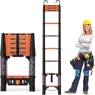 Telescoping Ladder, 10.5FT Extension Ladder，One-Step Collapsible, Aluminum Ladder for RV Home Outdoo