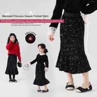 Girls Long Skirt Fishtail Skirt Sequin Skirt Children's Skirt Princess Skirt Girls Skirt
