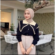 JULYYA|Korean Style Women's Knitted Blouse Blouse Women Korean Blouse Casual Blouse Women Blouse