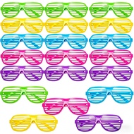 10 Pairs Shutter Shades Glasses Neon Slotted Sunglasses 80s Accessories Eyewear Props
