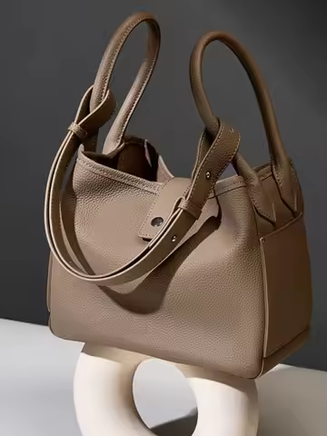 NIKI BAGS High-quality top-grain cowhide doctor's bag large capacity commuting handbag women vintage