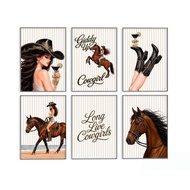 Giddy Up Cowgirl Western Horse Rodeo Country Aesthetic Poster No Frame Canvas Wall Art Painting Bedr