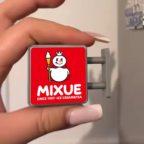 "Mixue Ice City Fridge Magnet, Internet-famous Fridge Magnet, Mixue Sweet Fridge Magnet quwei