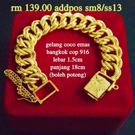 gelang tangan coco cangkuk klip emas bangkok cop 916