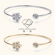 ［Real Moissanite］Can Pass Diamond Test 18K Gold Small Flowers Open Bracelet MBG021 Moissanite Bracel