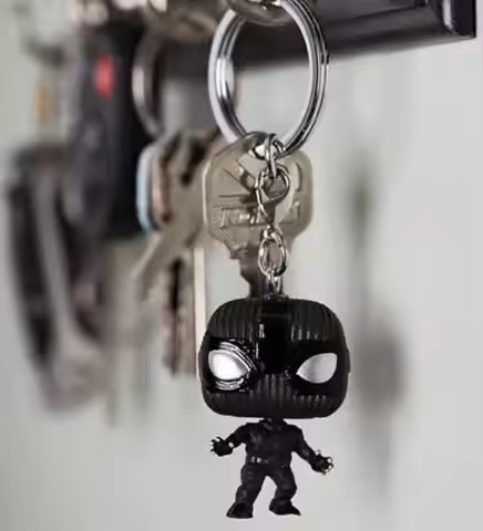 Funko Pop Spider-Man Keychain Iron Spider Gwen Peter Parker Mysterio Zombie Hunter Spidey Vinyl Bobb