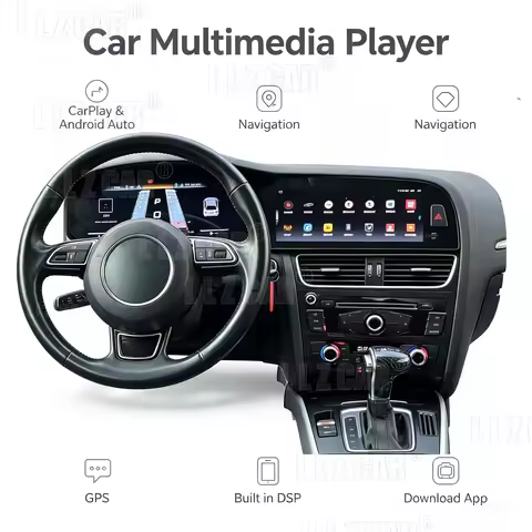 Wireless CarPlay Android 14 Auto For Audi A4 A5 S4 S5 B8 GPS Navigation Auto Stereo Head Unit Multim