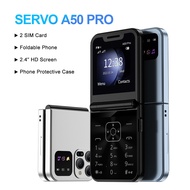 SERVO A50 PR0 Flip Cellular Dual SIM 2G Network Blacklist Automatic Call Recording FM Radio Lantern 