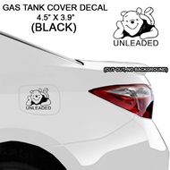 Gas Tank Cover Decal Car Sticker - Winnie Unleaded Black Waterproof