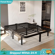 Bed Frame Double Queen King Size Bedstead Metal Steel Durable Rounded Corners Bedframe Slat Support Bed Frames