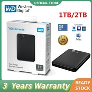 [Ready Stock] Elements 1TB/2TB External Hard Drive USB 3.0 High Quality External Hard Drive for Stor