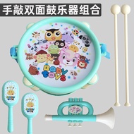 Children's hand drums and percussion instruments baby double-sided drums baby toy drums and drums 0-1-3-6 years old