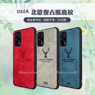 DEER realme X7 Pro 5G 北歐復古風 鹿紋手機殼 保護殼 有吊飾孔(蜜桃紅)