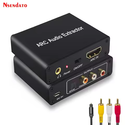 192KHz HDMI ARC Audio Adapter Extractor Digital to Analog Audio Converter DAC SPDIF Coaxial RCA 3.5m