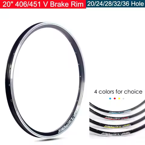1Pc/2Pcs Folding Bike Rims 406/451 Double Wall Aluminum Alloy Rim Schrader Valve 20H 24H 28H 32H 36H