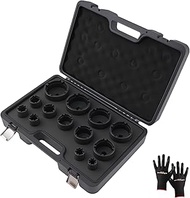 maXpeedingrods 13Pcs Grooved Lock Nut Socket Set with Internal Teeth 1/2'' Drive, Spindle Nuts Socke